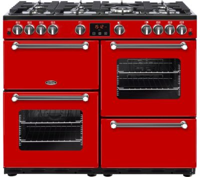 BELLING Kensington 100G Gas Range Cooker - Red & Chrome